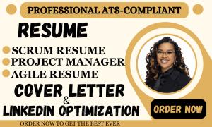 I will create project management resume, scrum master resume, scrum master, it resume