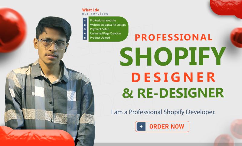 I Will design, redesign shopify store, shopify dropshipping store, shopify website