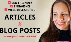 I will create exceptional and high-quality SEO article blog content