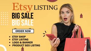 I will setup etsy shop for etsy digital products, etsy seo etsy product listing, etsy