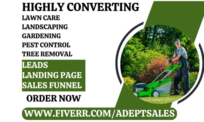 I will generate lawn care landscaping gardening pest control tree removal lead
