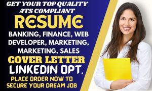 I will write resume writing accounting, renewable energy environmental or banking