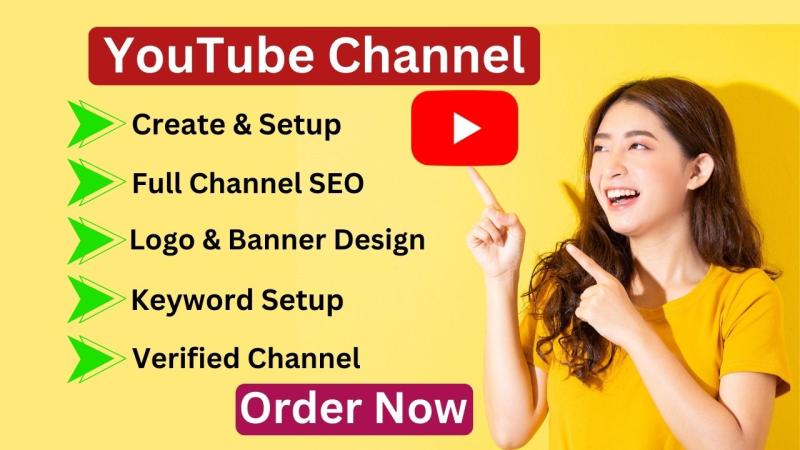 I will do youtube channel create and setup with full SEO