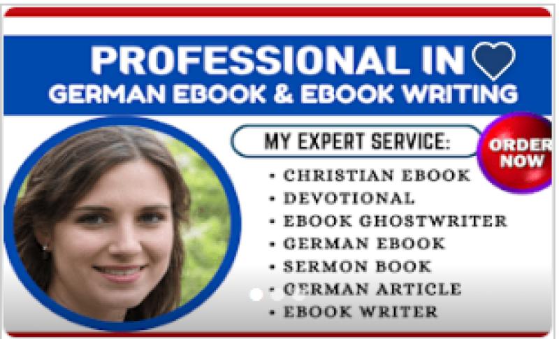 I will be your German Ebook Writer, Christian Ebook Ghostwriter, German Content Writer