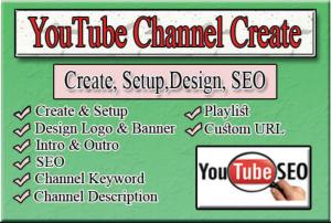 I will create youtube channel with full setup, design, and optimization