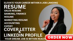I will write banking resume, executive, finance, resume writing, linkedin optimization