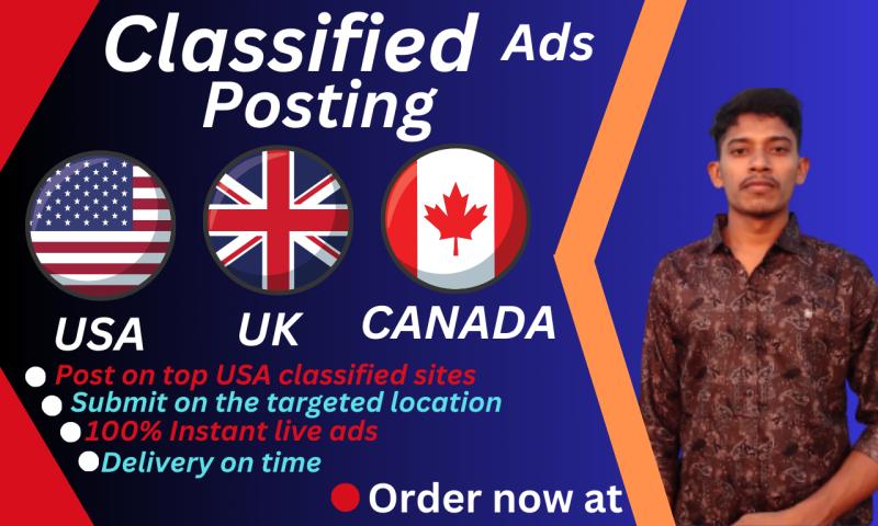 I will do classified ads on top USA classified ad posting sites