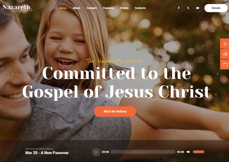 I will build church website ministry charity WordPress website with livestream