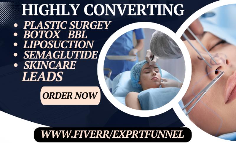Generate Plastic Surgery, Liposuction, Semaglutide, Skincare, BBL, Jawline, Botox Leads