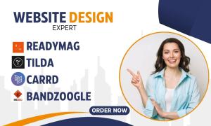 I will design Readymag, Tilda, Carrd, and Bandzoogle website designs