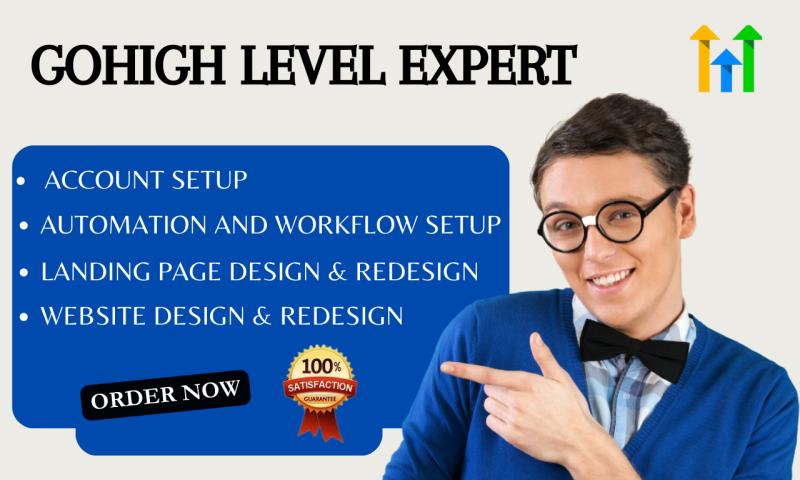 I Will Be Your GoHighLevel Sales Funnel, GoHighLevel Landing Page, and GoHighLevel Website Expert