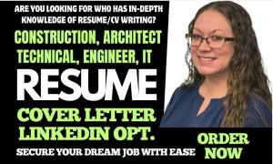 I will write oil and gas, engineering, forklift, consultant IT, construction resume, CV