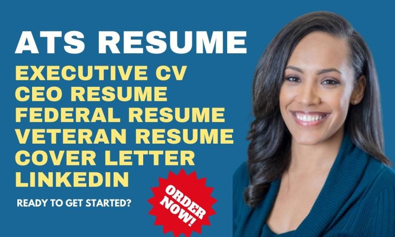 I will create an executive resume writing and cover letter as a professional cv maker