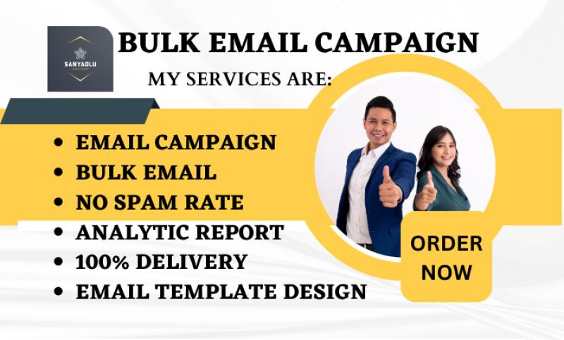 I will send bulk email campaign, email blast, email marketing, send emails