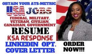Obtain a well tailored federal resume, USA jobs, veteran, government jobs