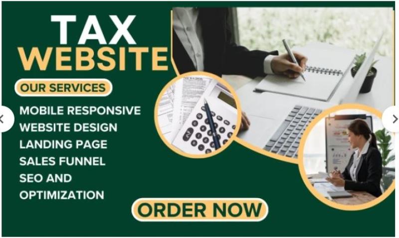 I will build tax website finance website tax preparation income tax accounting website