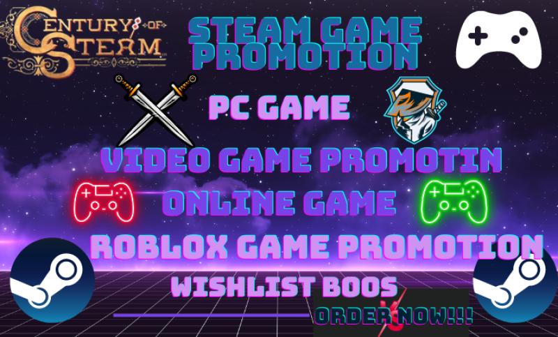 I will do organic steam game, online game to get 2000 active players and wishlist
