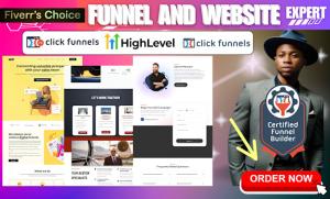 I will design clickfunnels sales funnel landing page expert go high level website click