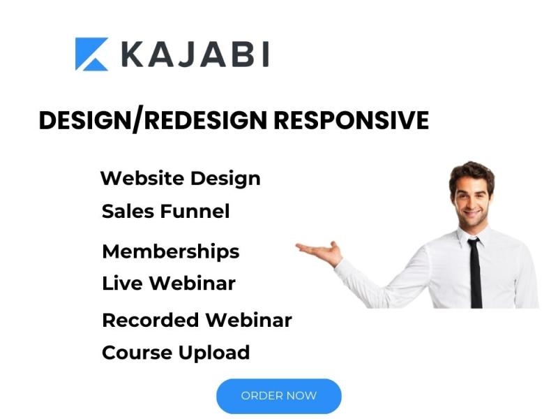 I will design and redesign a responsive kajabi website