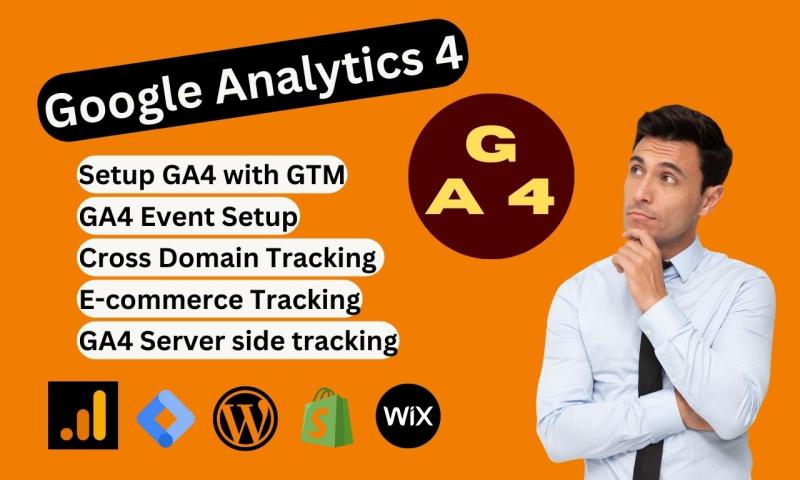 I will provide GA4 server side tracking, Google Analytics 4 ecommerce tracking via GTM