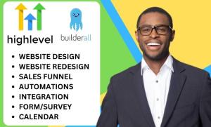 I will design gohighlevel landing page, gohighlevel sales funnel, builderall funnel