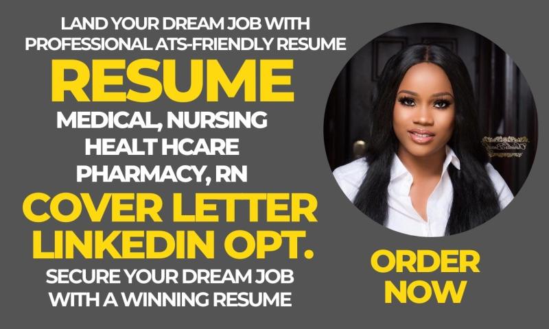 I will write nursing, medical, rn, ipn, pharmaceutical, doctor, healthcare resume