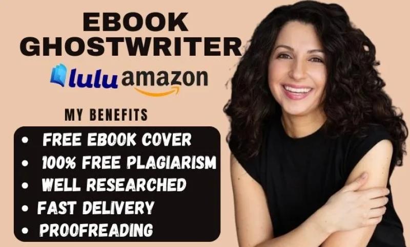 I will do ebook writing ebook ghostwriting and ghost book writing for amazon kindle