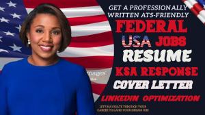 I will write federal resume, KSA response for military, veteran, government and USA job
