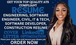 Write and Design Engineering, Software Engineer, IT, Tech, and Internship Resume