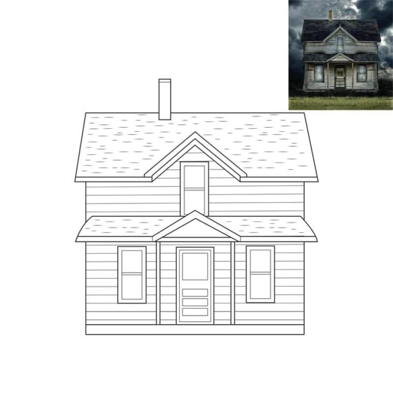 I will sketch your house and buildings line art illustration