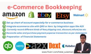 I will ecommerce amazon bookkeeping in quickbooks online and xero