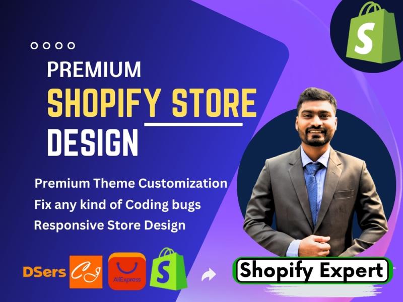I will create shopify store design redesign shopify website customize full functional