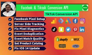 I will setup TikTok Pixel, Conversion API, GA4 Server Side Tracking for Your Website