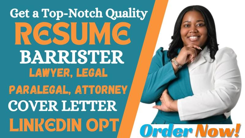 I will write and edit lawyer resumes, legal, attorney resume writing, and cover letter