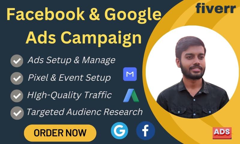 I will setup your facebook and google ads campaign, fb advertising,