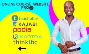 I Will Build Your Teachable, Podia, Kartra, Thinkific, or Kajabi Course E-Learning Website