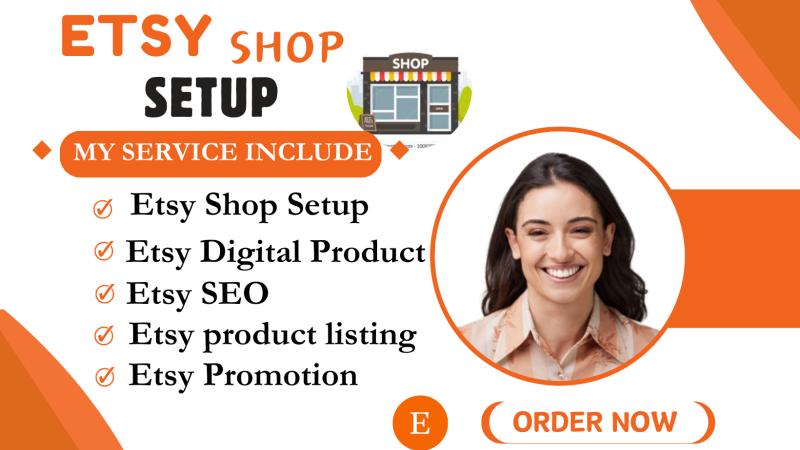 I will do Etsy shop, Etsy digital products, Etsy listing, Etsy SEO, Etsy print on demand