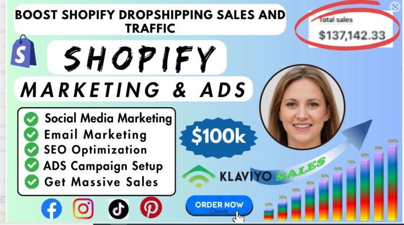 I will do shopify store promotion, ecommerce marketing to boost shopify traffic, sales