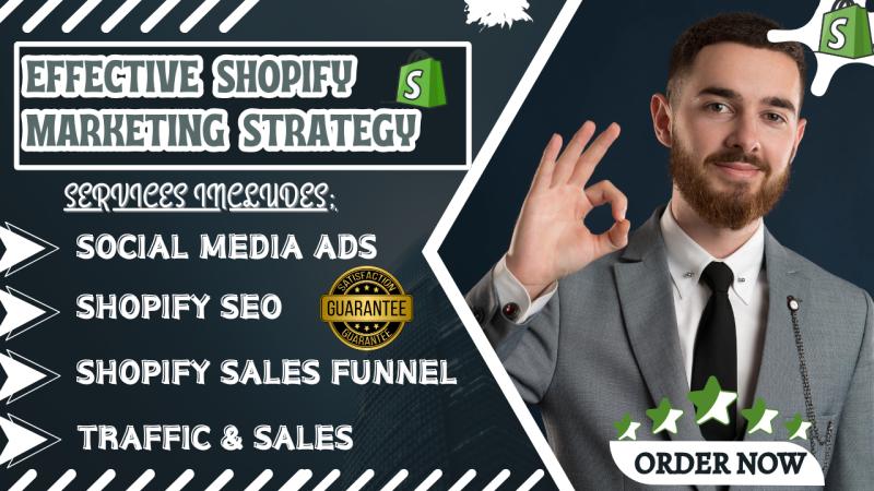 I will do Shopify dropshipping marketing sales funnel to boost Shopify store sales, SEO