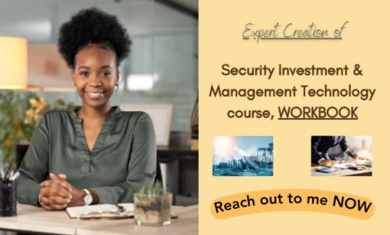 I will create security investment and management technology course, course content, PPT