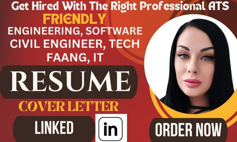 I will write engineering, software developer, tech, IT, FAANG resume, and cover letter