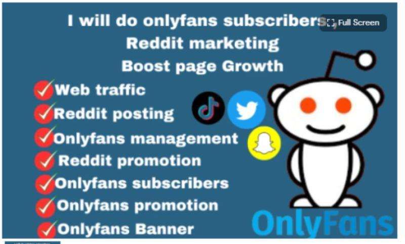 I will do OnlyFans Management, Page Growth, Reddit Marketing, Adult Web Link Promotion