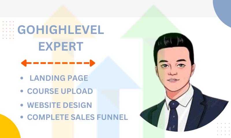 I will set up gohighlevel website go high level funnel ghl landing page workflow forms
