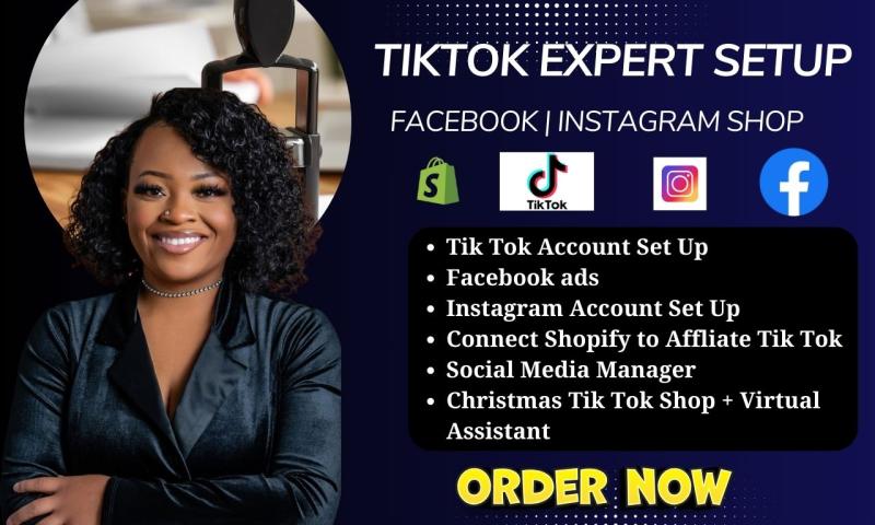 I will manage tiktok shop, instagram shop for wix website shopify sales connect tiktok