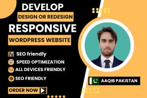 I will develop design and redesign responsive SEO wordpress website