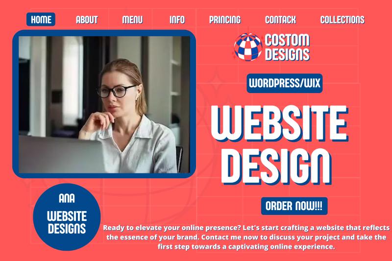 I will professional wordpress, wix website design with domain, expert logo creation