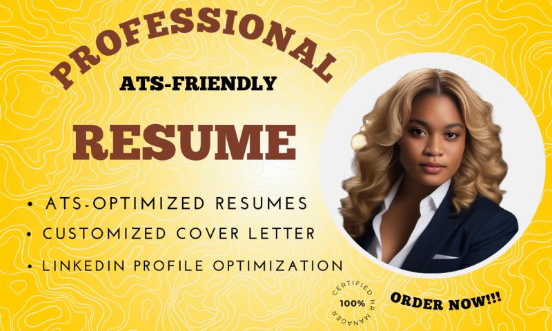 I will deliver professional resume writing service, CV, cover letter and linkedin