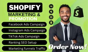 I will do Shopify, Social Media Marketing and Digital Ecommerce Marketing