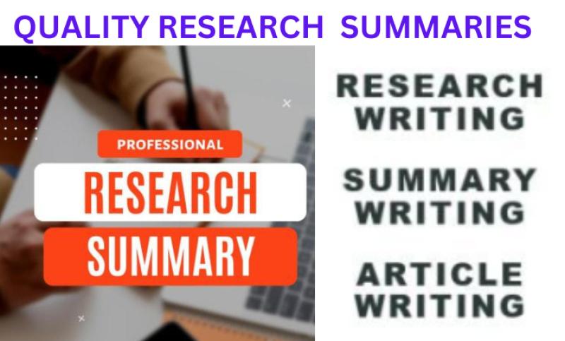 I will do urgent research and summary writings within 24 hours