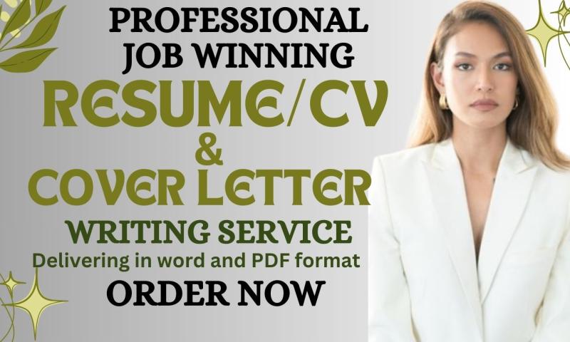 I will write and upgrade your resume, cv, cover letter, linkedin profile